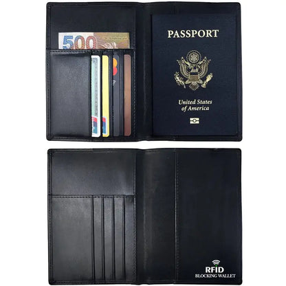 RFID-Blocking Leather Passport Case
