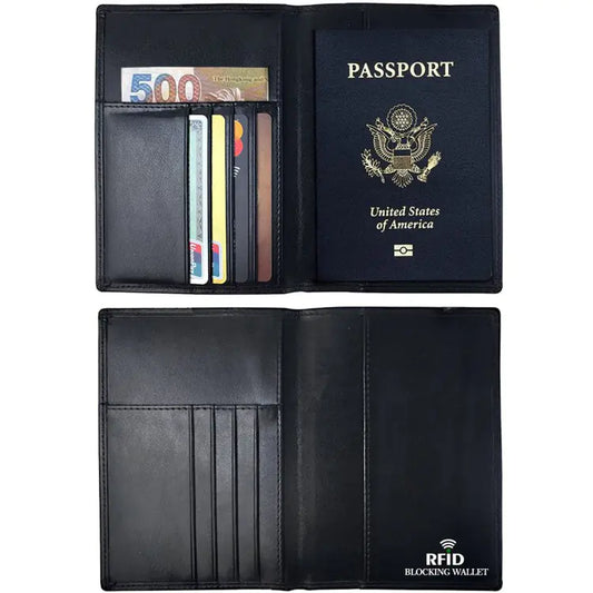 RFID-Blocking Leather Passport Case